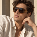 Vintage Square Stripe Sunglasses